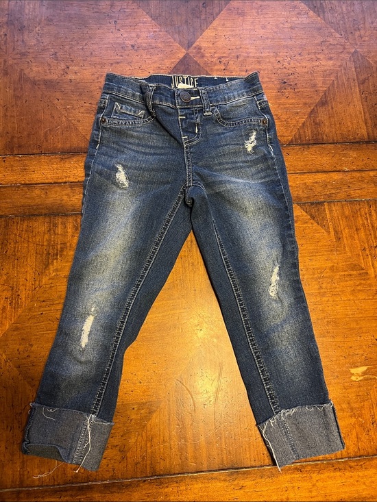 Justice Other - Justice Dark Blue Distressed Cropped Jeans